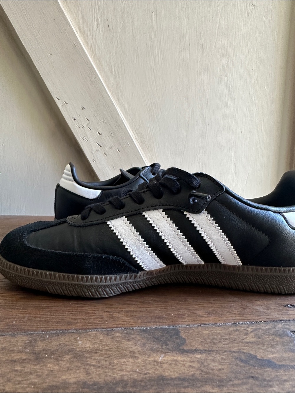Adidas Kids Grade School Samba OG Black White Gum Leather Sneakers US 4 EU 36 - Picture 5 of 9